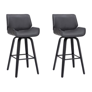 Tyler 26 Inch Counter Height Swivel Bar Stool Set of 2 In Gray and Black