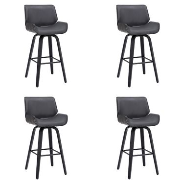 Tyler 26 Inch Counter Height Swivel Bar Stool Set of 4 In Gray and Black