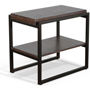 Tyler Chair Side Table In Dark Brown