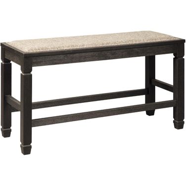 Tyler Creek Antique Black Double Counter Upholstered Bench