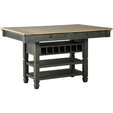 Tyler Creek Black And Gray Rectangular Counter Height Dining Table