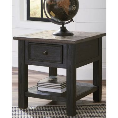 Tyler Creek Brown and Black Rectangular End Table