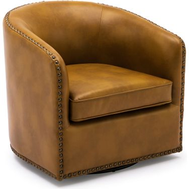 Tyler Swivel Arm Chair In Camel