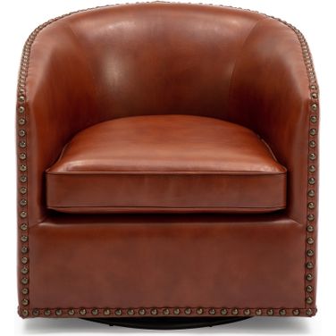 Tyler Swivel Arm Chair In Caramel