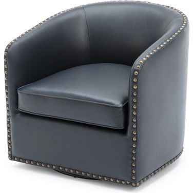 Tyler Swivel Arm Chair In Midnight Blue