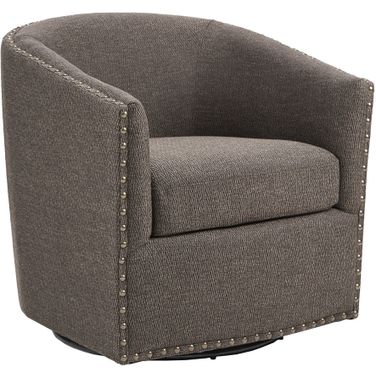 Tyler Swivel Chair In Chocolate