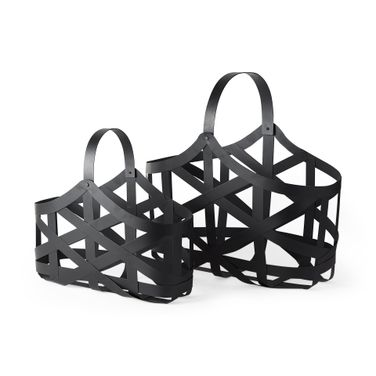 Tyrell Iron Metal Baskets Set of 2 In Black