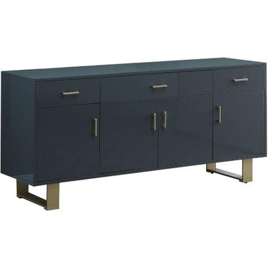 Tyrion Gray Lacquer Sideboard With Gold Accents