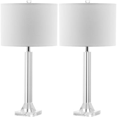 Tyrone Clear 27 Inch Crystal Column Lamp Set of 2