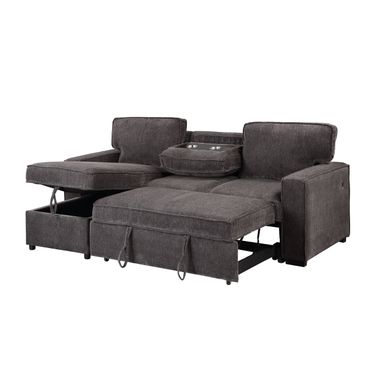 U0203 Reversible Pull Out Sofa Bed In Dark Grey
