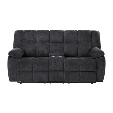U6000 Console Reclining Loveseat In Black