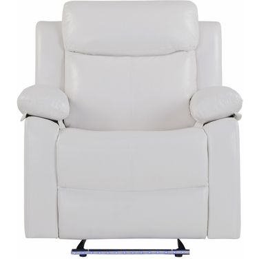 U6026 Blanche Glider Recliner with LED In White