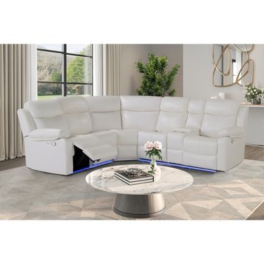 U6026 Blanche Right Arm Facing Sectional In White