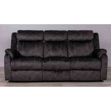 U7303C Reclining Sofa With Drop Down Table And Drawer In Granite