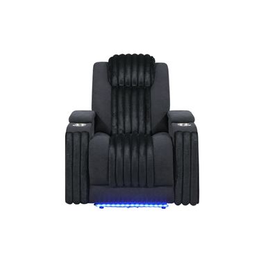 U8000 Power Recliner with Power Headrest and LED Light In Black