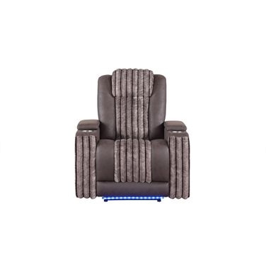 U8000 Power Recliner with Power Headrest and LED Light In Brown
