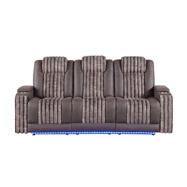 U8000 Power Reclining Sofa with Reading Light and LED Light In Brown