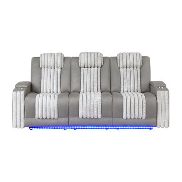 U8000 Power Reclining Sofa with Reading Light and LED Light In Grey