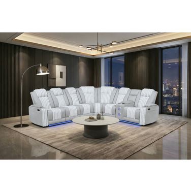 U8000 Power Sectional with LED In Light Grey
