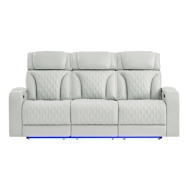 U8611 Blanche Power Reclining Sofa with PHR and LED In Silver
