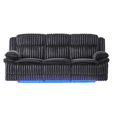U8686 Power Reclining Sofa with LED and Drop Down Table In Black