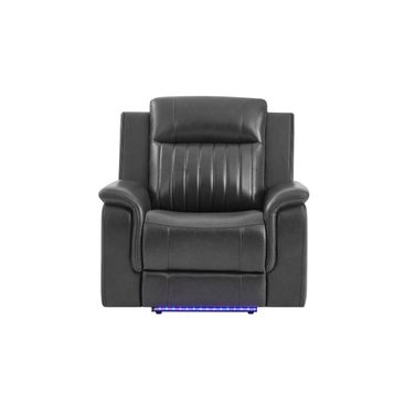 U8879 Blanche with Welt Power Recliner with LED In Charcoal