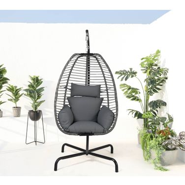 Ultra Hanging Chair with Stand In Gray