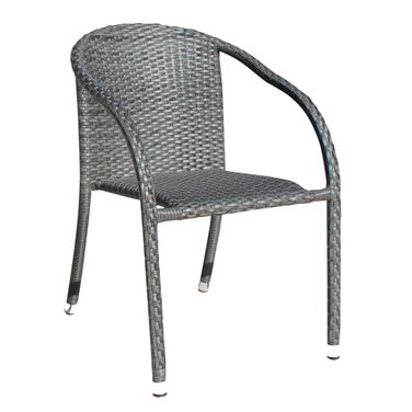 Ultra Stackable Woven Armchair In Gray