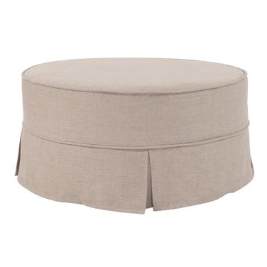 Universal 36 Inch Cover Round Linen Slub - Skirted (Cover Only) In Natural