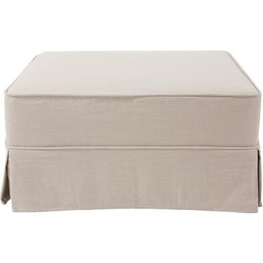 Universal 36 Inch Square Linen Slub Skirted In Natural