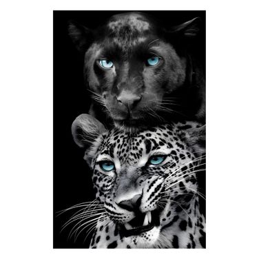 Untamed Big Cats Play Too Frameless Tempered Glass Wall Art In Multi