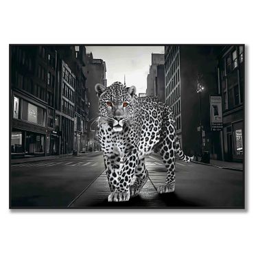 Untamed Cheetah in the Streets Canvas Wall Art In Multi