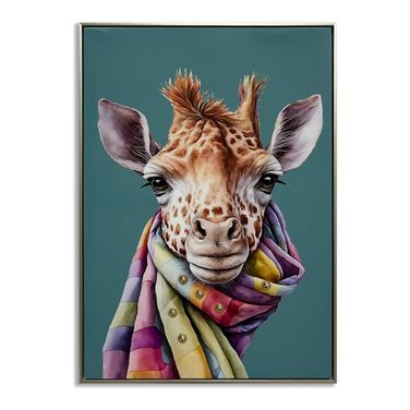 Untamed Giraffe with Vibrant Scarf Canvas Art Canvas Wall Art In Multi