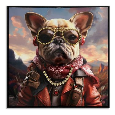 Untamed Male Fancy Dog Canvas Wall Art In Multi