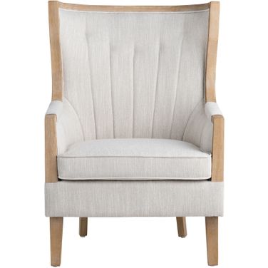 Upholstered Accent Chair In Beige and Tan