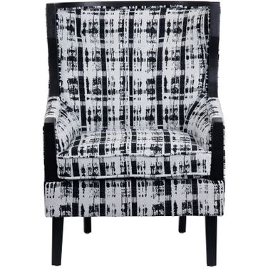 Upholstered Accent Chair In Black and White