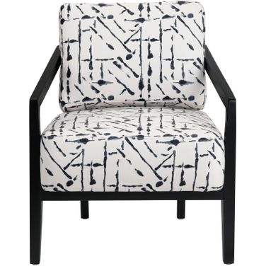 Upholstered Accent Chair In Gray and Black