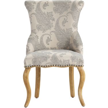 Upholstered Accent Chair In Gray and Brown