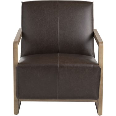 Upholstered Accent Chair In Tan and Brown