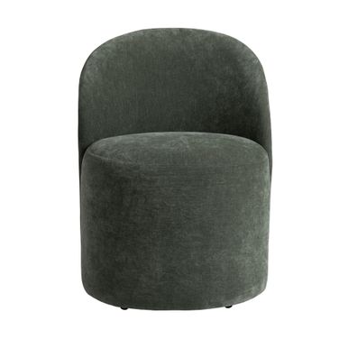 Upholstered Dining Chairs with Castors Set of 2 In Green