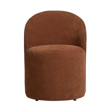 Upholstered Dining Chairs with Castors Set of 2 In Red