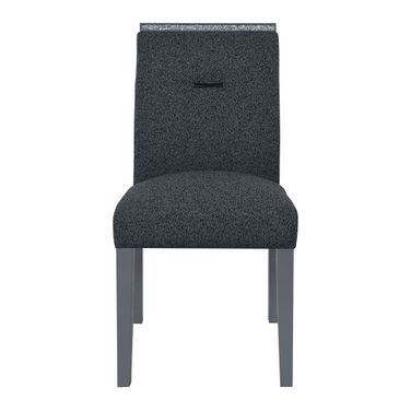 Upholstered Fabric with Faux Crystal Bling Dining Side Chair In Dark Gray
