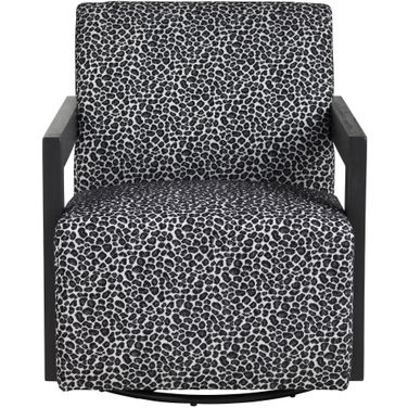 Upholstered Swivel Accent Chair In Black