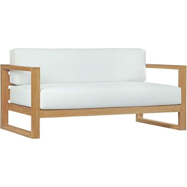 Upland Outdoor Patio Teak Sofa In Natural White