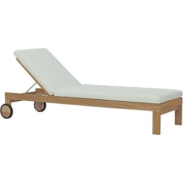 Upland White Outdoor Patio Teak Chaise