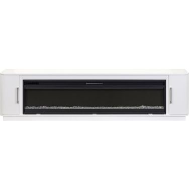 Uptown Modern 96" TV Stand with Fireplace Console In White