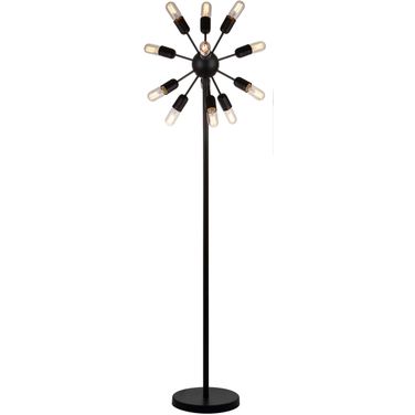 Urban Black 12-Light 67.5 Inch Retro Floor Lamp
