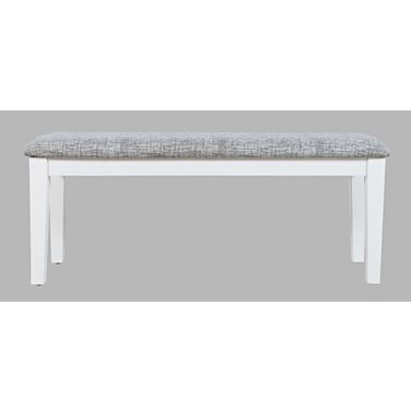 Urban Icon 45 Inch Upholstered Dining Bench In White