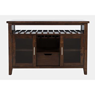 Urban Icon 48 Inch Buffet Server with Wine Rack and Stemware Rack In Merlot