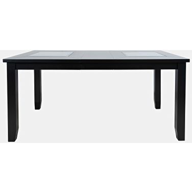 Urban Icon 66 Inch Extension Glass Inlay Dining Table In Black